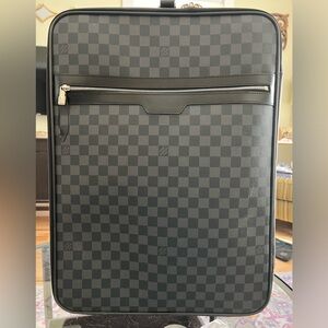 Louis Vuitton Black and Gray Checkered Travel Bag